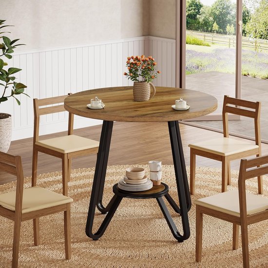 Tribesigns Ronde eettafel, keukentafel voor eetkamer, woonkamer, 120 cm