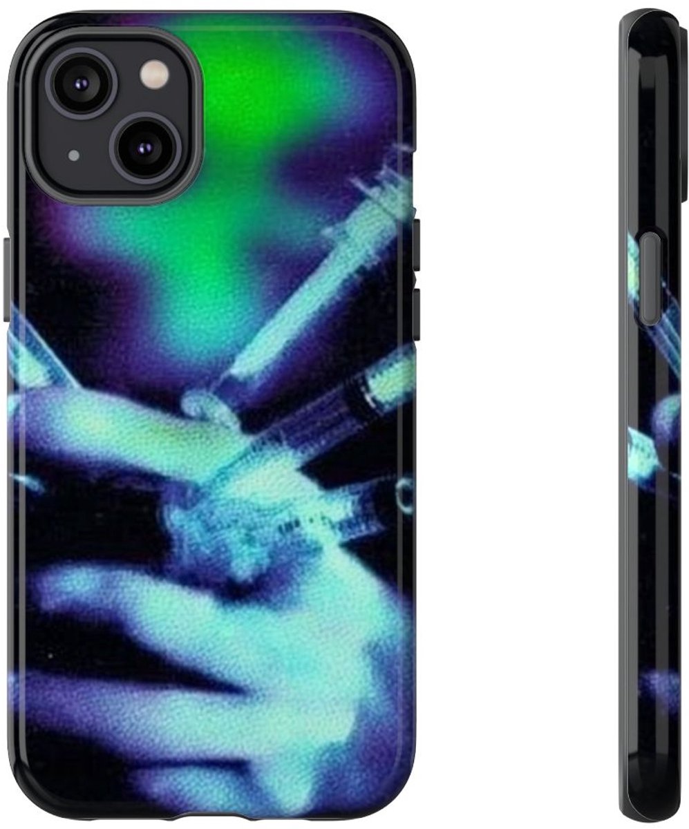 Gloeiende Hand met Spuiten – Telefoonhoesje Geschikt voor iPhone 14 Plus