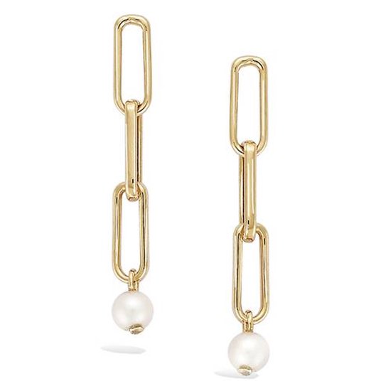 CHIVAL 18K Goud Vergulde Oorbellen – Luna Pearl – Tijdloos, Elegant, Hypoallergeen, Luxe, Parel, Romantisch, Verfijnd, Liefde, Bruid, Cadeau voor Haar, Sieraad, Geschenkverpakking