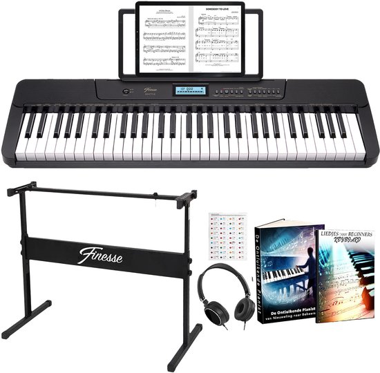 Piano numérique Finesse - Support et Accessoires de vêtements pour bébé - 61 touches - MIDI - Piano électrique - Enfant
