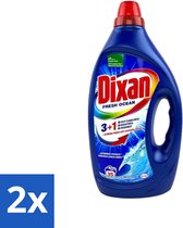 Dixan - Détergent liquide et détachant - Lessive colorée - Fresh Ocean - 35 lavages - Pack économique - 2 pièces