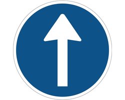 Verplichte rijrichting sticker - D4 - 15 cm