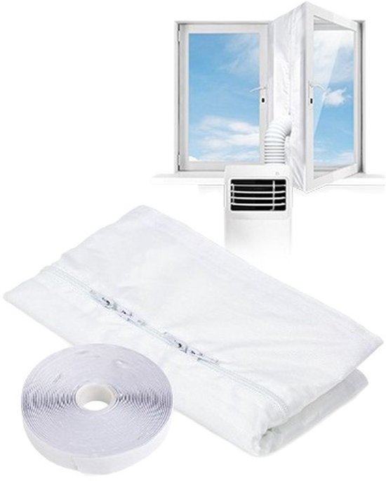 Airco raamafdichtingskit 400 cm – universele raamafdichting voor mobiele airco, tochtstrip, energiebesparend, eenvoudig te plakken