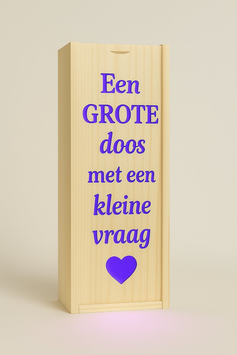 Luxe drankdoos - Grote doos met een kleine vraag - Gravure - Met LED-verlichting - Geschenkverpakking - Wijndoos - Wijnkist - Ilumiëllo