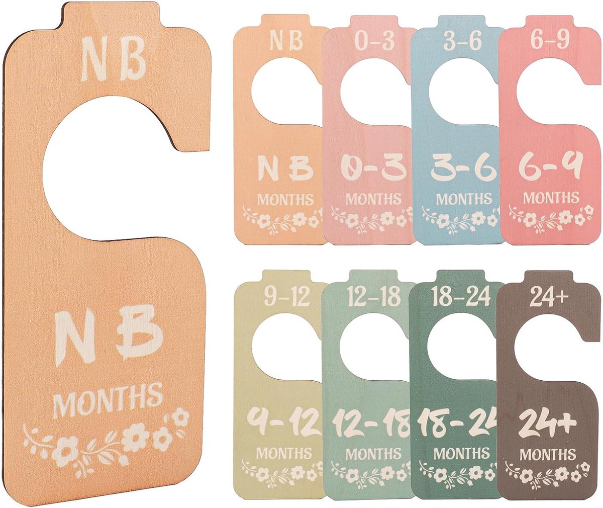 Image of 8 Stuks Babykledingverdelers, Houten Kasthangerverdelers Dubbelzijdige Babykastverdelers Babykledingorganizerverdelers van Pasgeboren tot Peuter