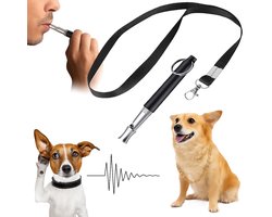 Hondenfluitje Plus Keykord I Ultrasoon Hondenfluit I Honden Training I Trainingsfluitje Hond I Lenyard I Aanpasbare Frequentie I Zwart