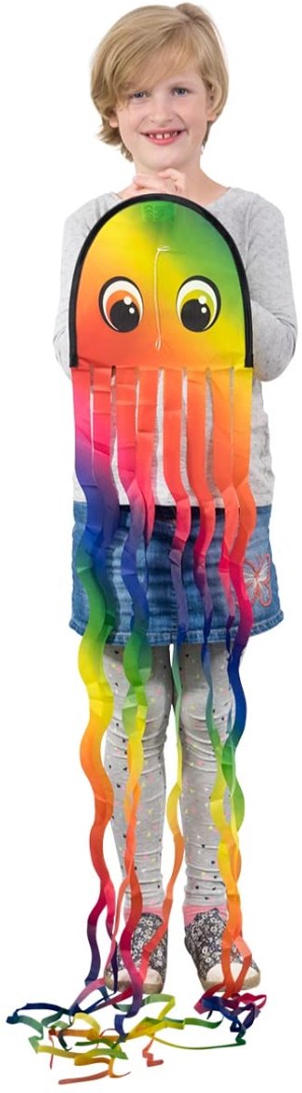 Ibenzoa® Octopus Draak Vlieger Voor Kinderen Vanaf 3 Jaar Met Handvat En Koord Set - 25x160 cm