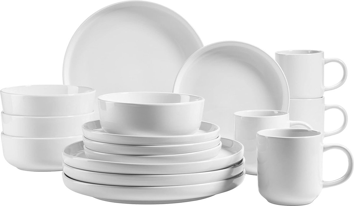 Capri CreaTable 16-Delig Serviesset met Reactief Glazuur - Nieuw Ontwerp