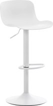 Tabouret de bar In And OutdoorMatch Tylor Jacquelyn - Wit - Design Moderne - Dossier - Repose-pieds - Pour Cuisine et Bar - Assise en Plastique