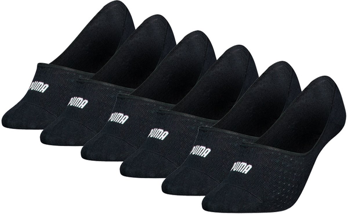 Puma Footies Dames Mesh 6 paar Zwart