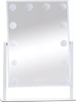 In And OutdoorMatch Make Up Spiegel Davon - Met LED Verlichting - 48x35cm - Zonder Rand - Lichtdimmer - Energiebesparend - Hollywood Spiegel - Touchscreen