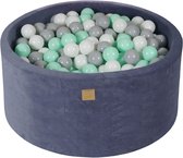Piscine à balles velours graphite avec 300 balles ; menthe, gris, blanc