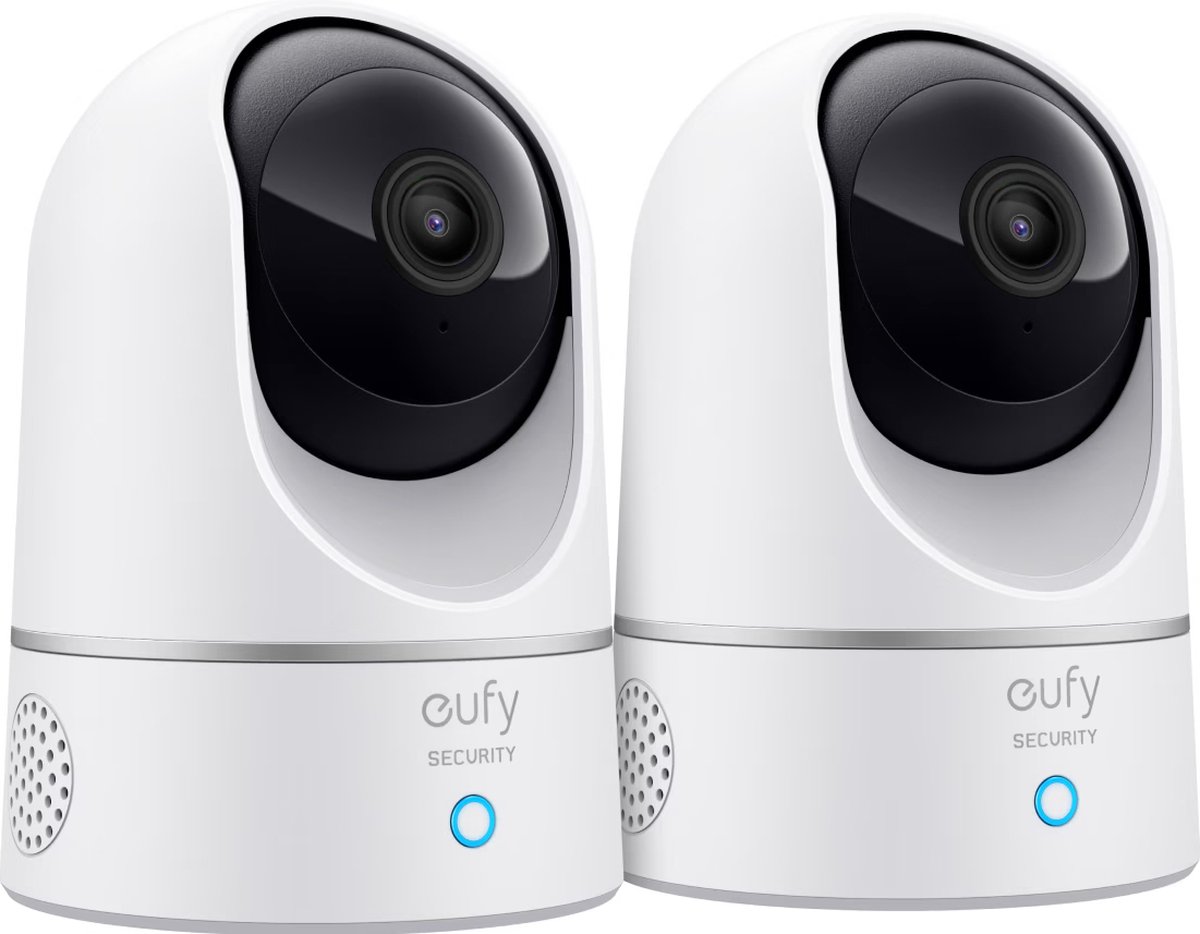 2 x Eufy by Anker 2K Indoor Camera - Zwart en wit,Bundelvoordeel
