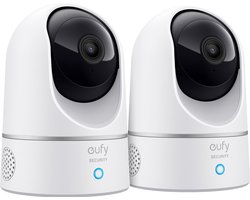 2 x Eufy by Anker 2K Indoor Camera – Zwart en wit,Bundelvoordeel