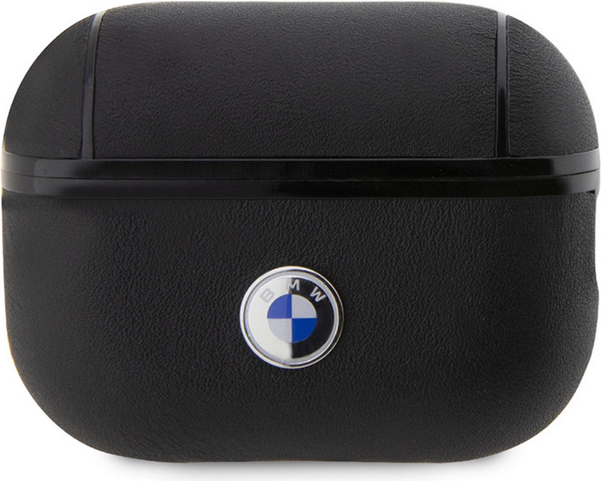 BMW Signature Leather AirPods Case - Geschikt voor Apple Airpods Pro 1 en 2 (1ste en 2de Generatie) - Zwart