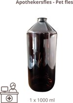 Apothekersfles -Pet fles - 1 liter - voor vloeistoffen en oliën