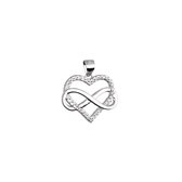 Dames Kettinghanger Oneindigliefde - Zilveren Dames kettinghanger oneindigheid en hart met zirkonia - Zilver 925 - Amona Jewelry