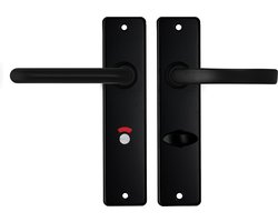 AXA Deurbeslag set Binnendeur - Edge Basic Blok - Deurkruk Zwart - voor toilet/badkamer TL63-8 - Deurklink met schild