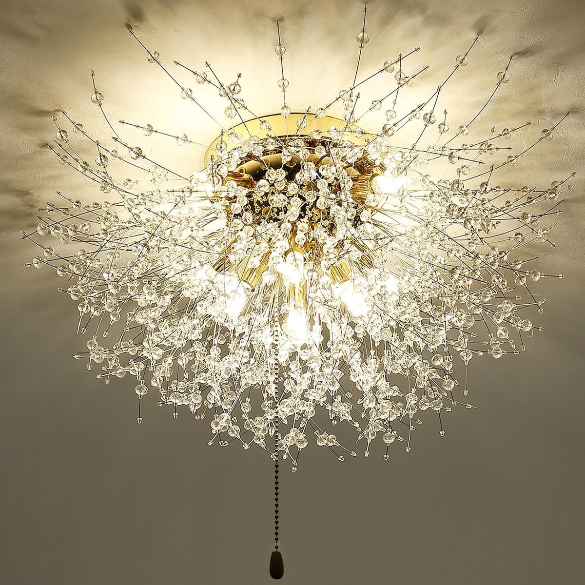 Kristallen Plafondlamp - groot - 70 cm- Moderne Smokey Kroonluchter - LED Lampen - Plafondlamp - Dimbaar - 3000 K - 6500 K - Driekleur
