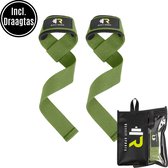 ReyFit Sports 2x Lifting Straps - Krachttraining - Fitness Accessoires - Powerlifting Straps - Anti Slip met Padding - Deadlift Straps - Fitness & Crossfit - Inclusief Draagtas - Groen