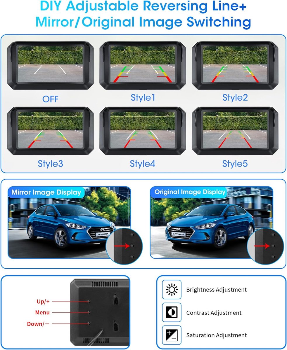 Vtopek AHD 1080P Rückfahrkamera Auto Kit Rückfahrkamera mit 4,3