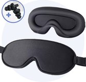 Hilvard - Masque de sommeil - Masque pour les yeux - Comprend des bouchons d'oreilles Sleep - 100 % occultant - Ajustable - Ergonomique - Zwart