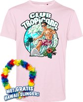 T-shirt Surfing Time | Toppers in Concert 2024 | Club Tropicana | Hawaii Shirt | Ibiza Kleding | Lichtroze | maat XS