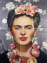 Sjaal schilderij Frida Kahlo van dikker materiaal met 2 kanten (1 kant effen)