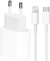 Chargeur 20 W USB-C avec câble Lightning 1 M - Charge Quick - Chargeur rapide - Convient pour Apple - iPhone/ iPad - Prise de charge - Chargeur Apple - Chargeur iPhone - Chargeur USB-C