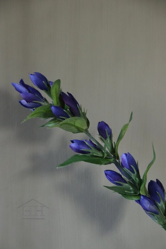 Kunstbloemen Gentiana stem - blauw - 66 cm - gentiaan - zijden bloemen - nepbloemen