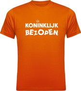 Koningsdag Kleding | Fotofabriek Koningsdag t-shirt heren | Koningsdag t-shirt dames | Oranje shirt | Maat L | Koninklijk Bezopen