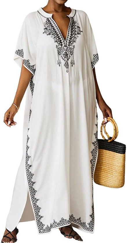Bsubseach Strandjurk Dames - Turkse Kaftan Lange Strandjurk One Size - Luchtig & Comfortabel