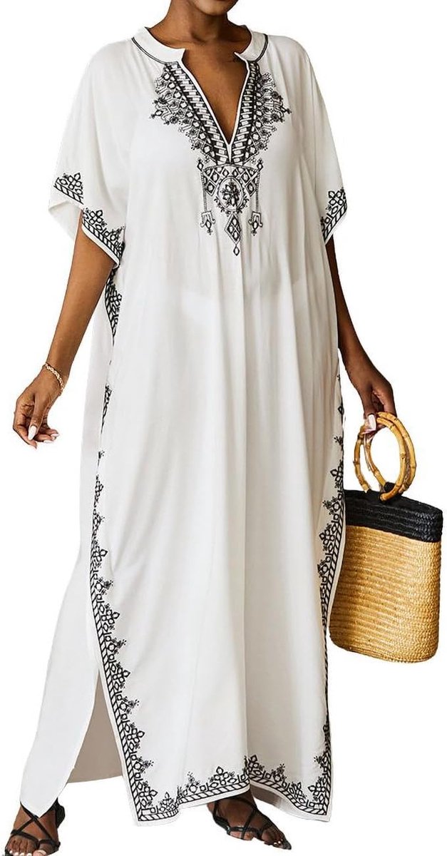 Bsubseach Kaftan, jurken, voor dames, bedekkende jurk, strandmode