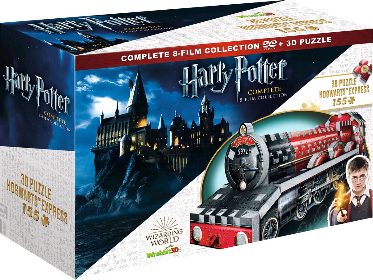 Harry Potter - 1 - 7.2 Collection + Wrebbit 3D Puzzel Hogwarts Express (DVD)