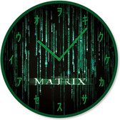 The Matrix - Wandklok - Groen en Zwart - 25x25cm