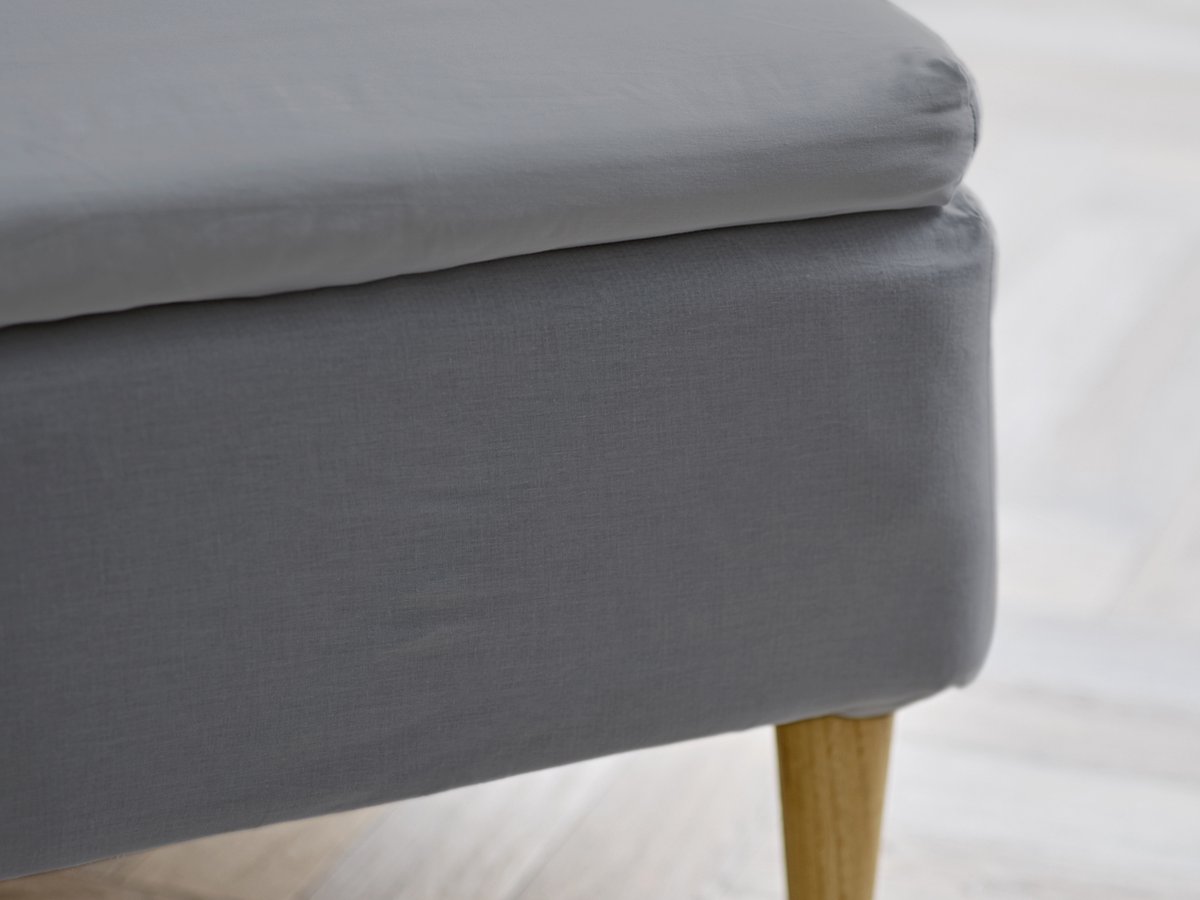 Södahl organic Calm Hoeslaken topper 140 x 200 x 8 cm Stone Grey