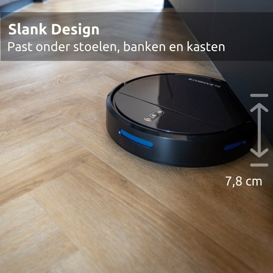 CleanDays D2-007 Robotstofzuiger met Dweilfunctie - Laadstation - 3-in-1 – Stil – 2000Pa – Huisdieren – App + Afstandsbediening