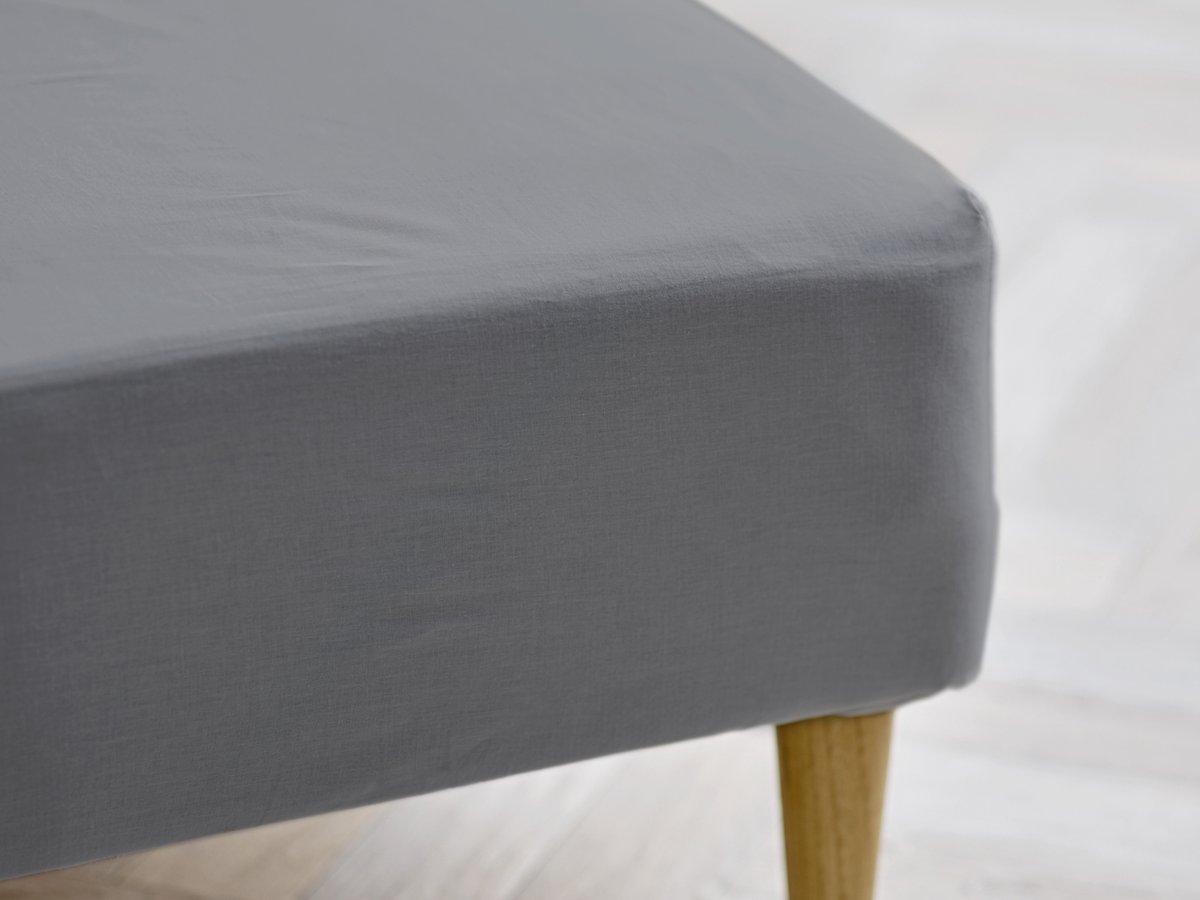 Södahl organic Calm Hoeslaken 180 x 200 x 30 cm Stone Grey
