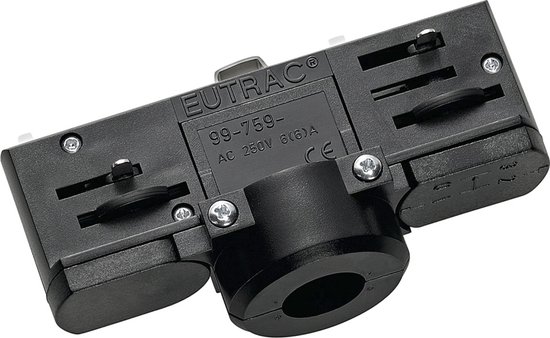 SLV 3-fase spanningsrail adapter zwart (145990)