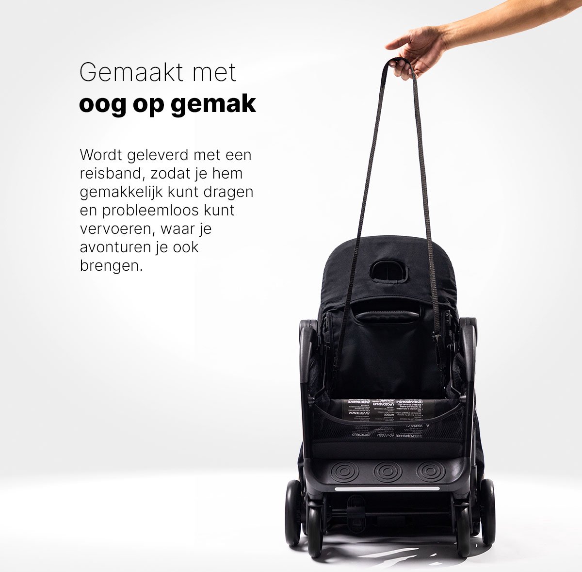 Hamilton by Yoop S2 Lichtgewicht Buggy - MagicFold - Tot 22 kg - Compacte Reisbuggy - Bekerhouder en Reisband - Zwart – foto 7
