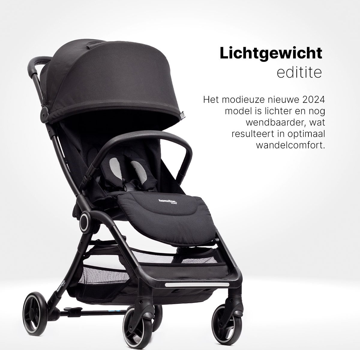 Hamilton by Yoop S2 Lichtgewicht Buggy - MagicFold - Tot 22 kg - Compacte Reisbuggy - Bekerhouder en Reisband - Zwart – foto 6