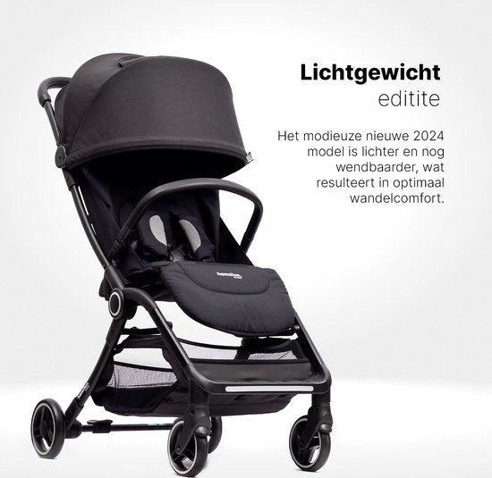 Hamilton by Yoop S2 Lichtgewicht Buggy - MagicFold™ Technologie - Tot 22 kg - Kinderwagen inclusief Reisband en Bekerhouder - Compact, Verstelbaar, Opvouwbaar en Inklapbaar - Plooibuggy Baby - Zwart van Hamilton — afbeelding 3