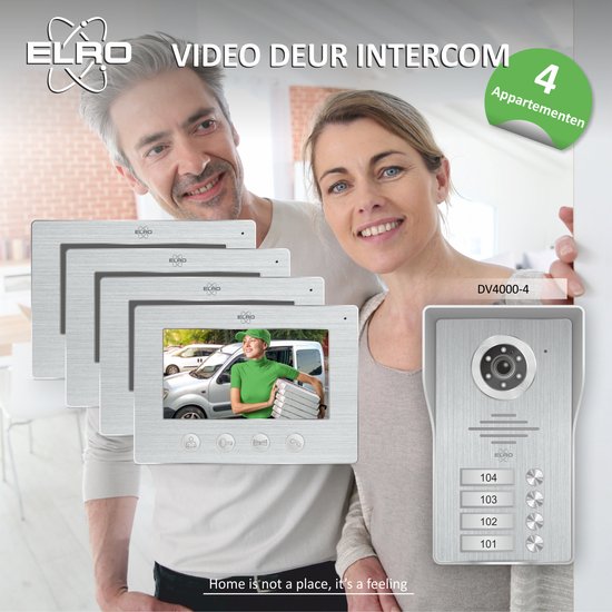 ELRO DV4000-4 Video Deur Intercom - 4 Appartementen - 1080P Full HD Camera met nachtzicht - 4-draads kabel - 16 Beltonen van Elro — afbeelding 2