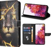 Convient pour Samsung Galaxy A55 Case - Bibliothèque Solidenz - Phone Case A55 - Cover Case - Tête de Lion - Lion Case - Avec porte-carte - Lion