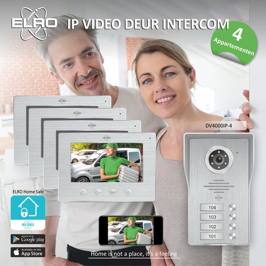 ELRO DV2000IP Wifi IP Video Deurbel â€ met Binnenunit â€ 1080P Full HD â€ Opname bij aanbellen of beweging - IP55 Waterdicht