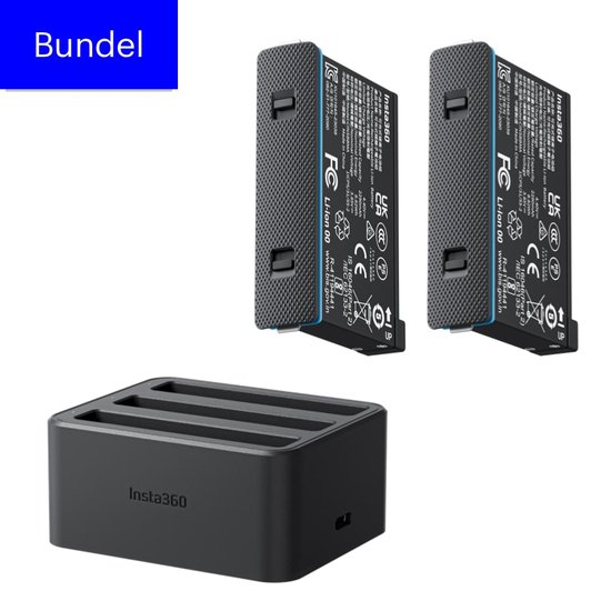 Insta360 X4 Accu Bundel 2x Oplaadbare Batterij + Snelle Oplaadhub voor Insta360 X4 Camera