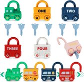 Kizmyee Set van 6 sloten met sleutels voor kinderen, Montessorispeelgoed, speelgoed voor motorische vaardigheden, bezigheidsbord, zintuiglijk babyspeelgoed, sleutels, leerspeelgoed voor kinderen, cadeaus voor meisjes en jongens vanaf 3 jaar