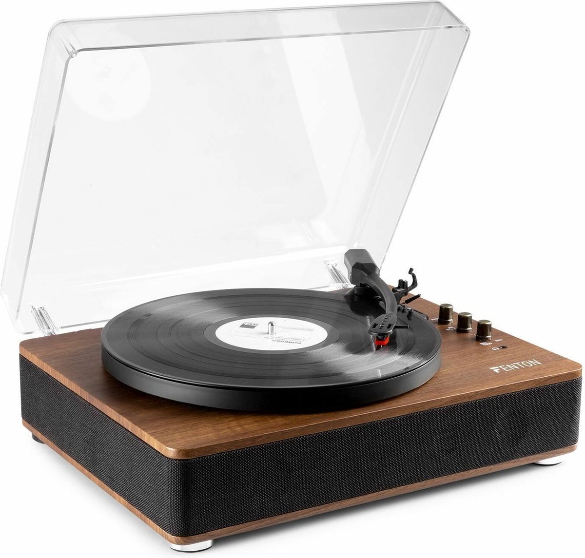 Platenspeler Bluetooth (in/uit) - Fenton RP162 - retro platenspeler met speakers (stereo) en mp3 speler - Bruin