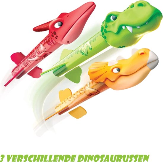 GT Dinosaurus Stamp Raket schieten - Inclusief 3 dinosaurussen - Dinosaurus speelgoed rocket Speelset met Vulkaan Lanceerstation - Buitenspeelgoed Kinderspeelgoed voor Kinderen 2024 - 3 jaar 4 jaar cadeau - GT commerce