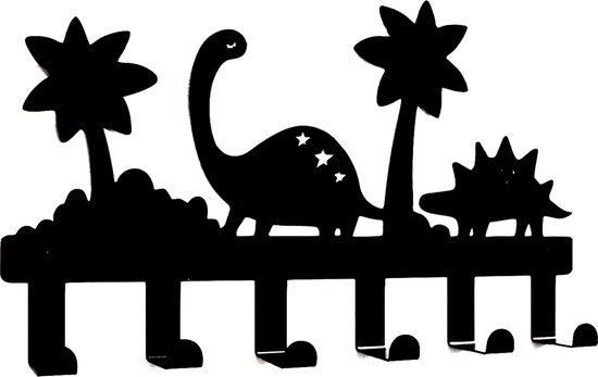 Porte-manteau mural dinosaures crèche jungle safari - porte-manteau 6 crochets chambre bébé